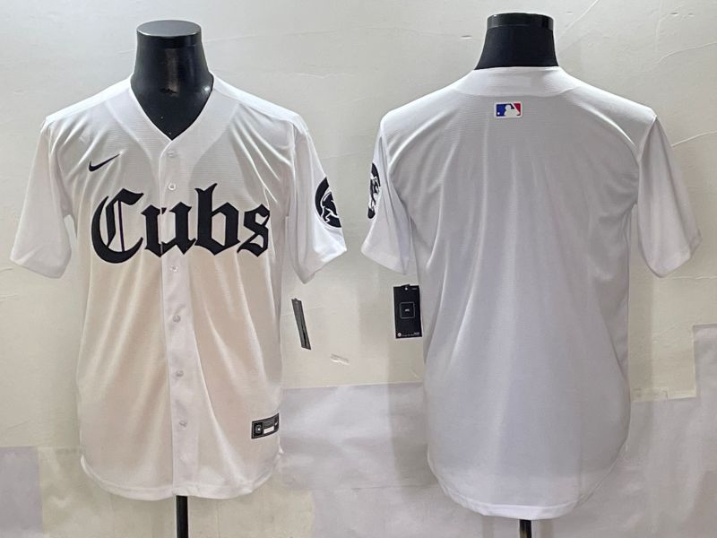 Men 2025 Chicago Cubs Blank White Five generations Joint Name Nike MLB Jersey style 1